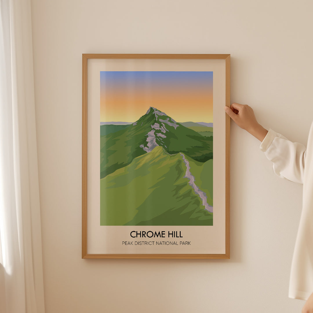 Chrome Hill Peak District Travel Poster