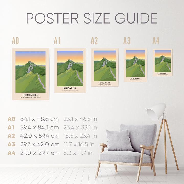 Chrome Hill Peak District Travel Poster