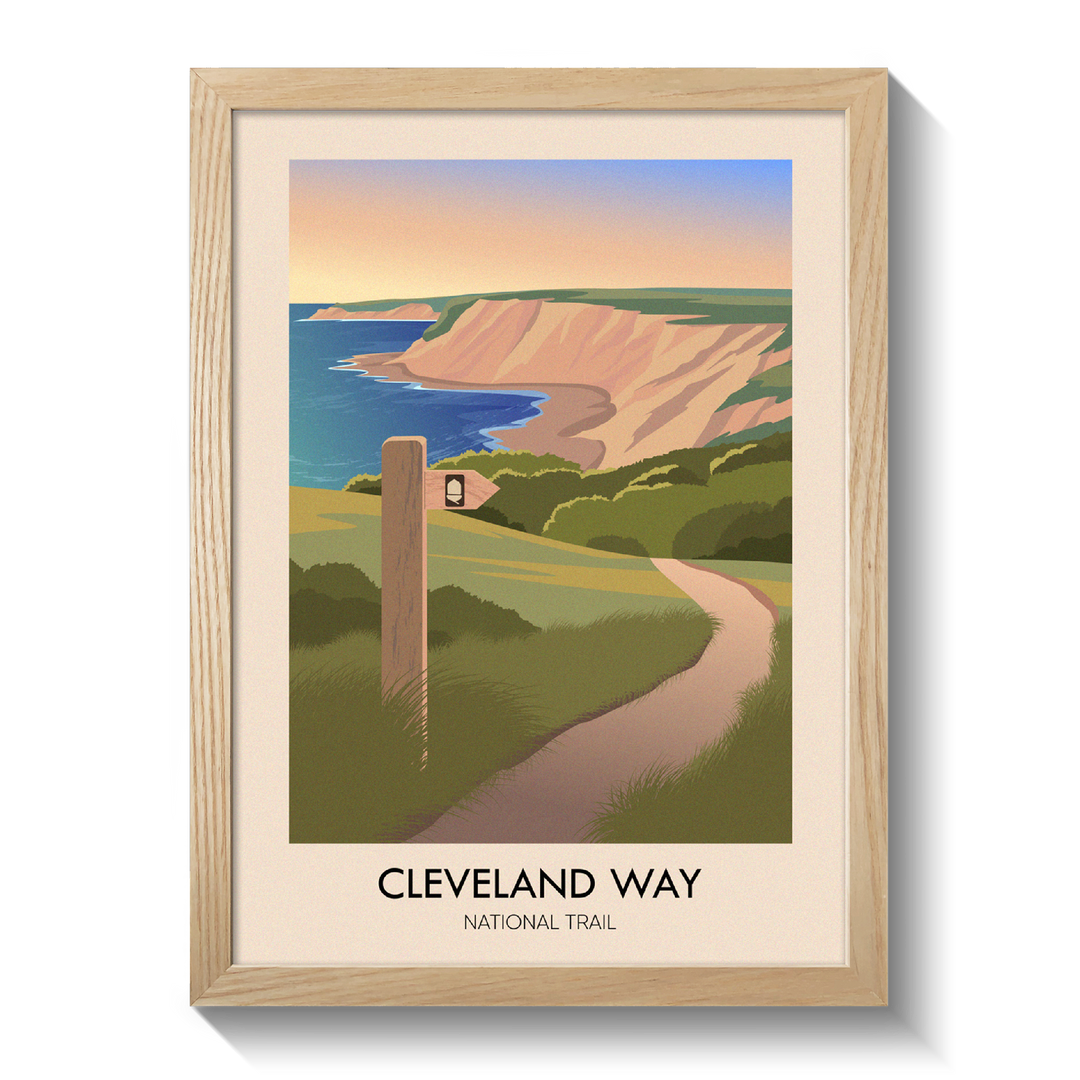 Cleveland Way National Trail Travel Poster.