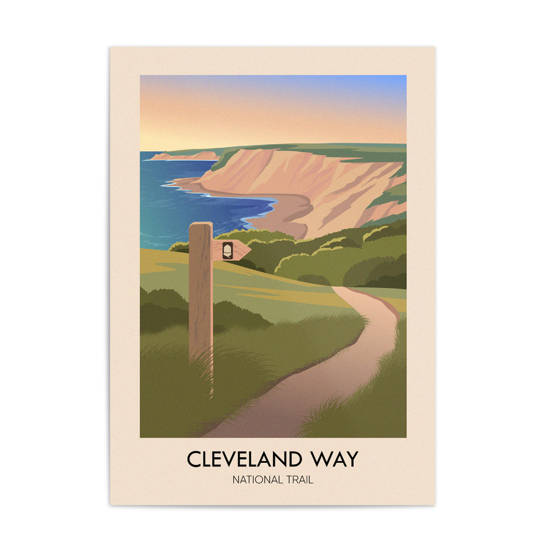 Cleveland Way National Trail Travel Poster.