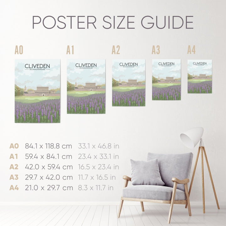 Cliveden Buckinghamshire Travel Poster