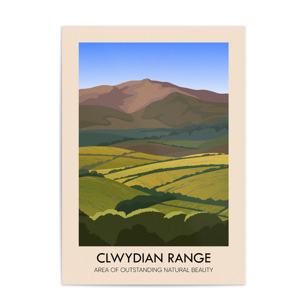 Clwydian Range AONB Travel Poster