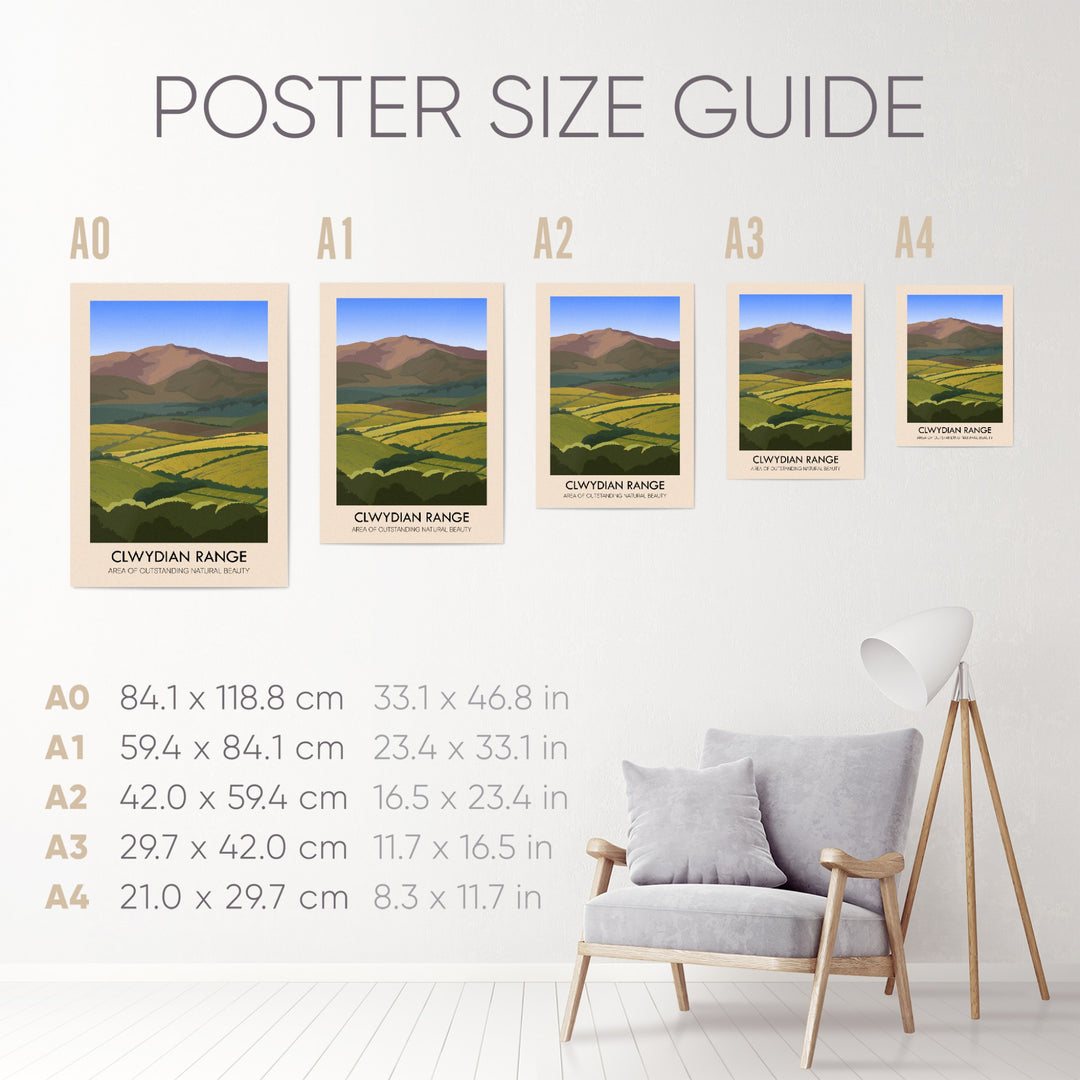 Clwydian Range AONB Travel Poster