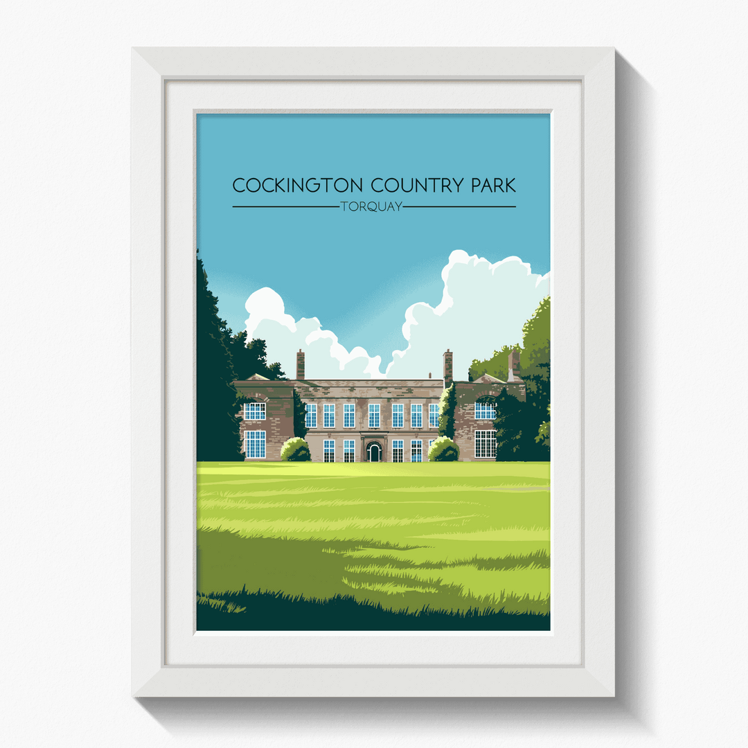 Cockington Sign Cockington Country Park Torquay Travel Poster – Bucket List Prints
