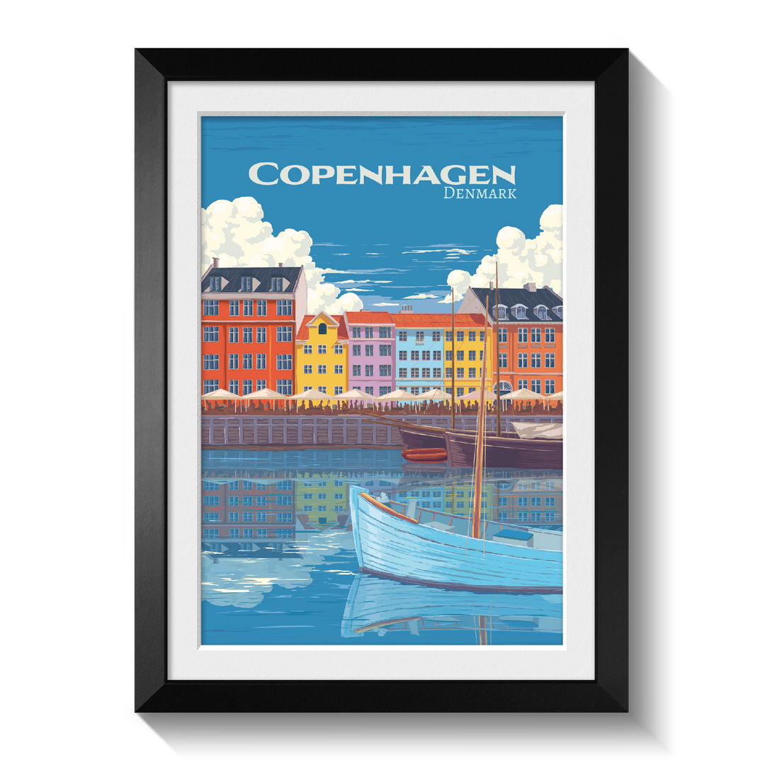Copenhagen Denmark Travel Poster