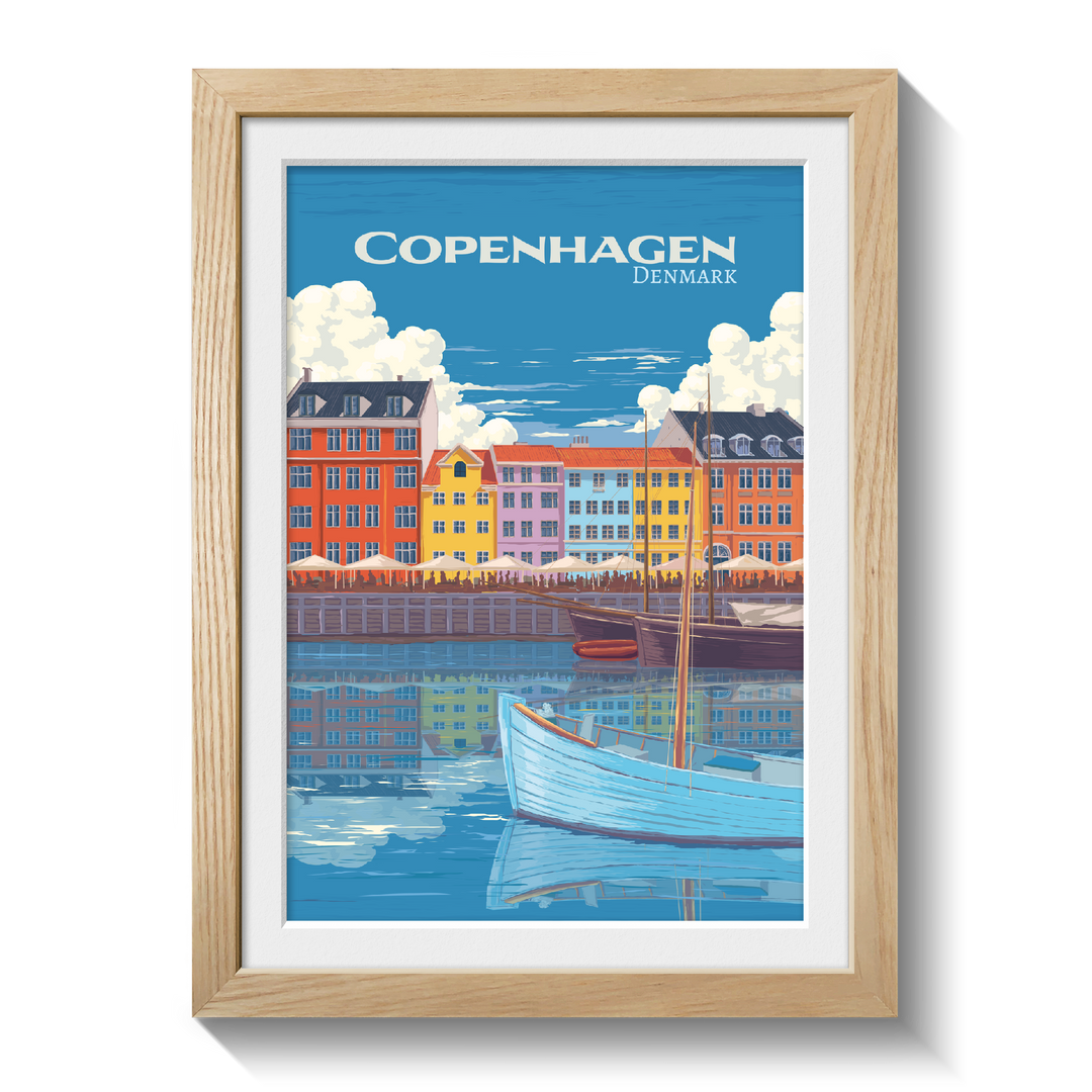 Copenhagen Denmark Travel Poster