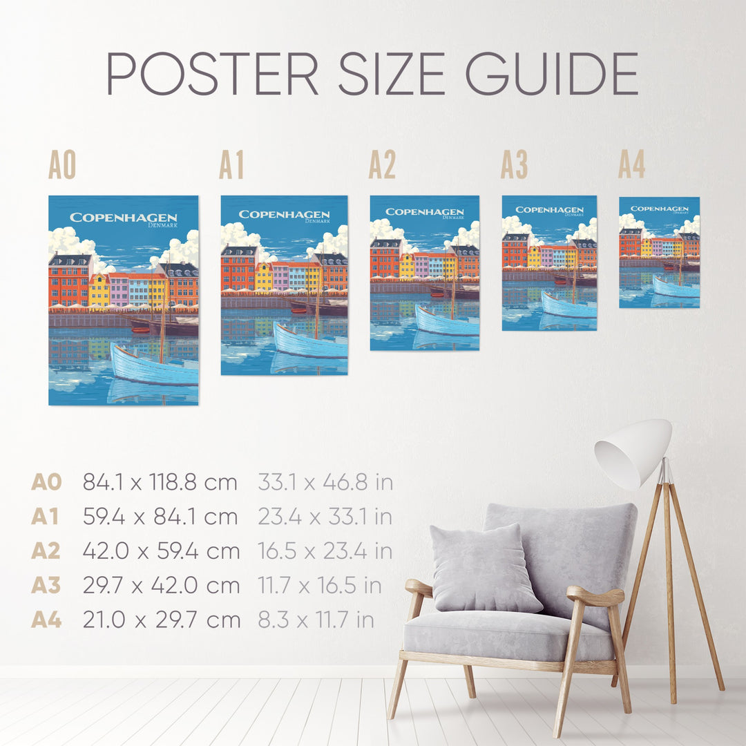 Copenhagen Denmark Travel Poster