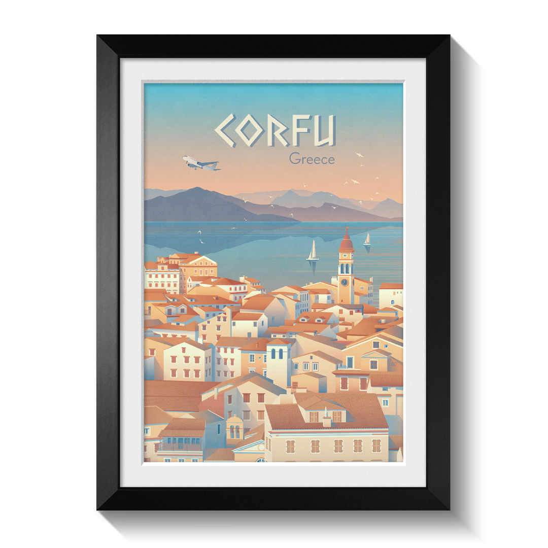 Corfu Greece Travel Poster