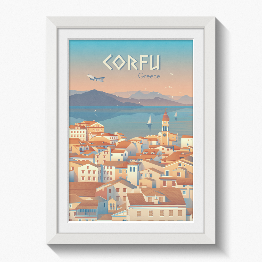 Corfu Greece Travel Poster