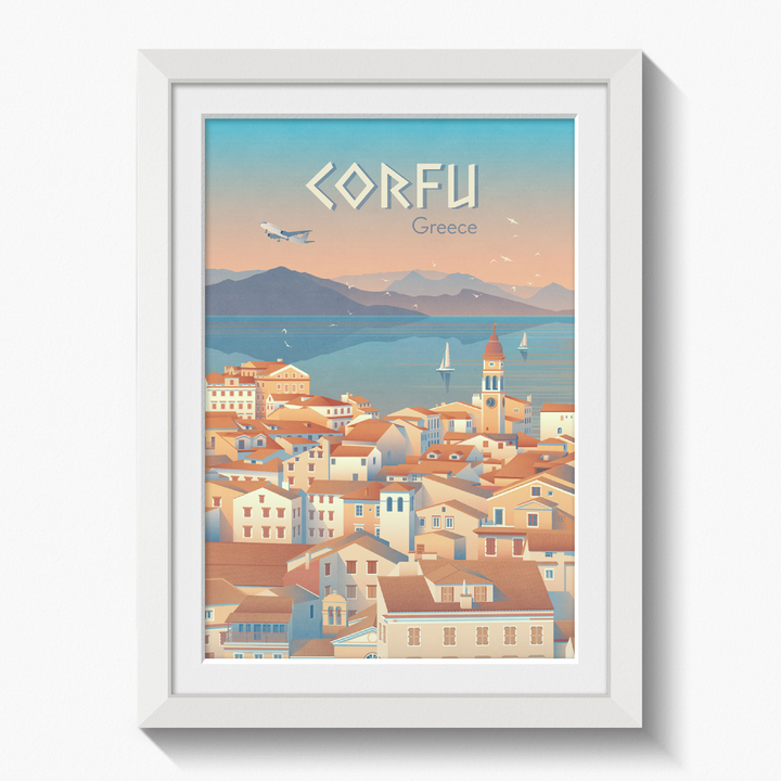 Corfu Greece Travel Poster