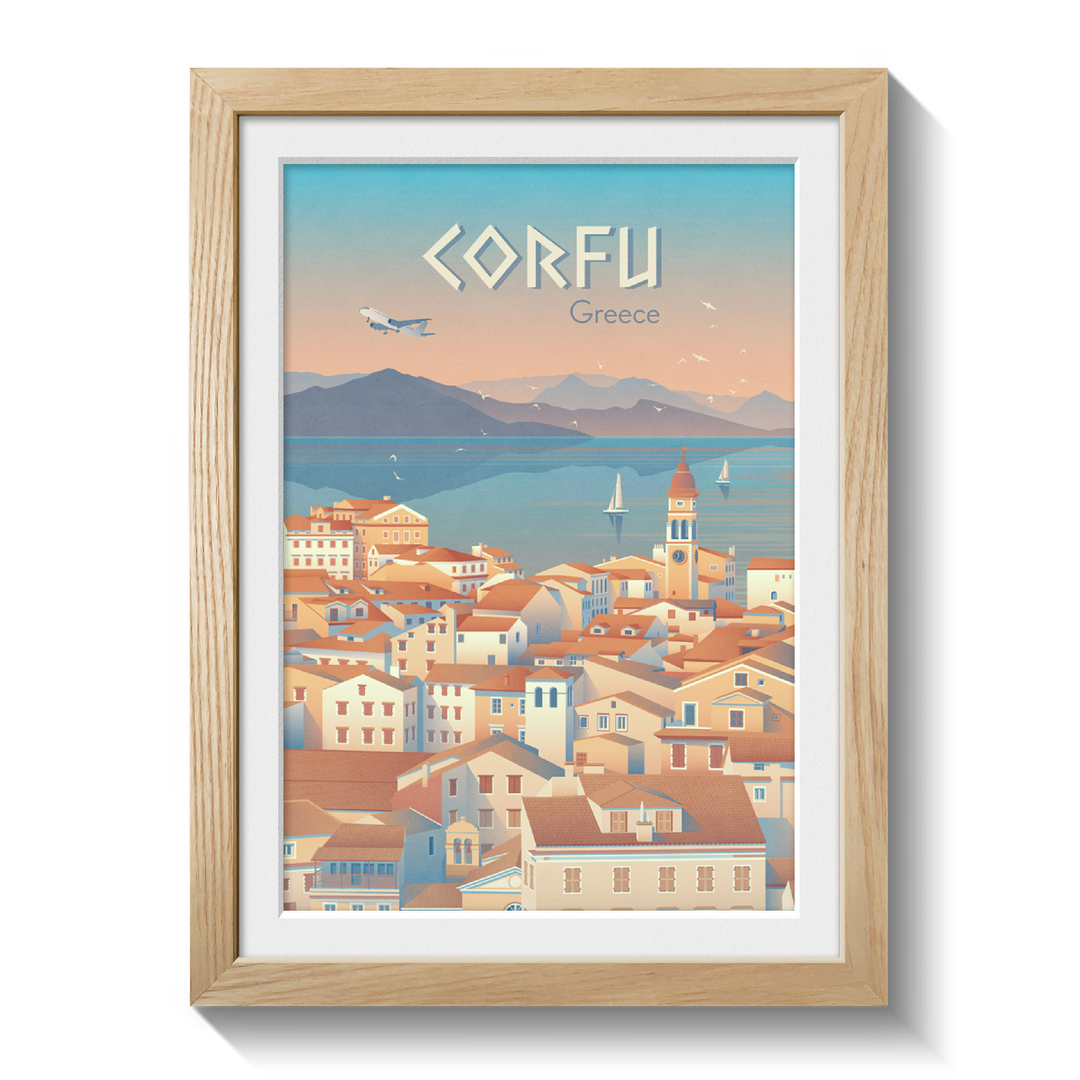 Corfu Greece Travel Poster