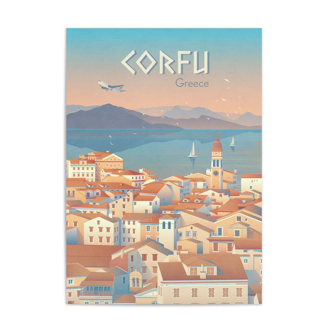Corfu Greece Travel Poster