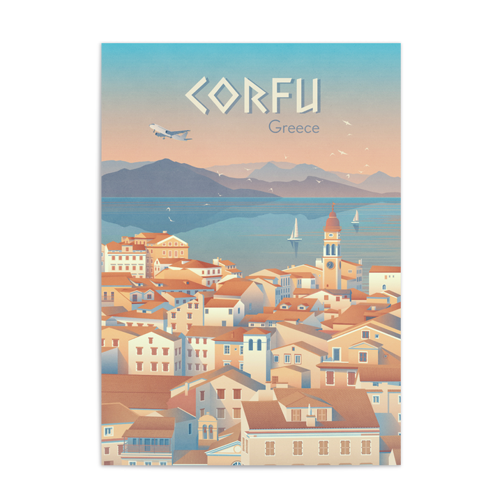 Corfu Greece Travel Poster