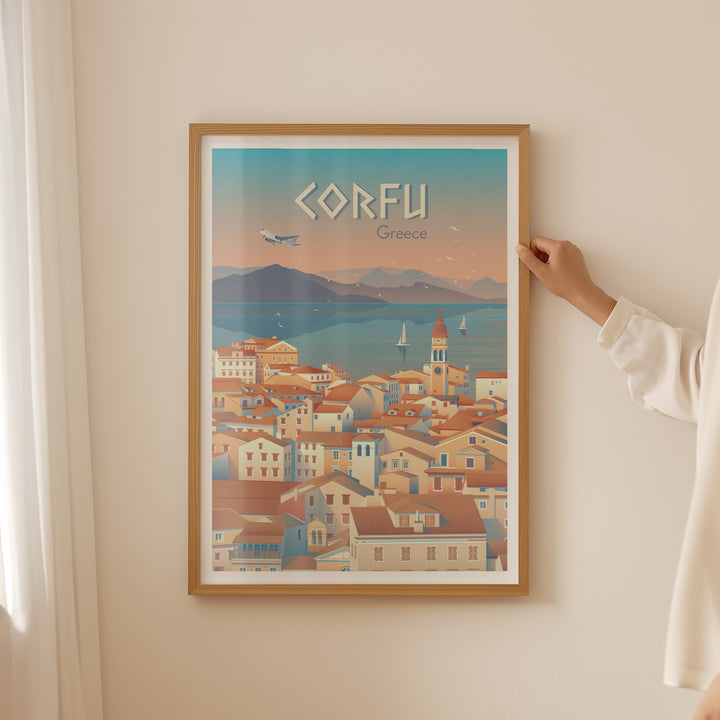 Corfu Greece Travel Poster