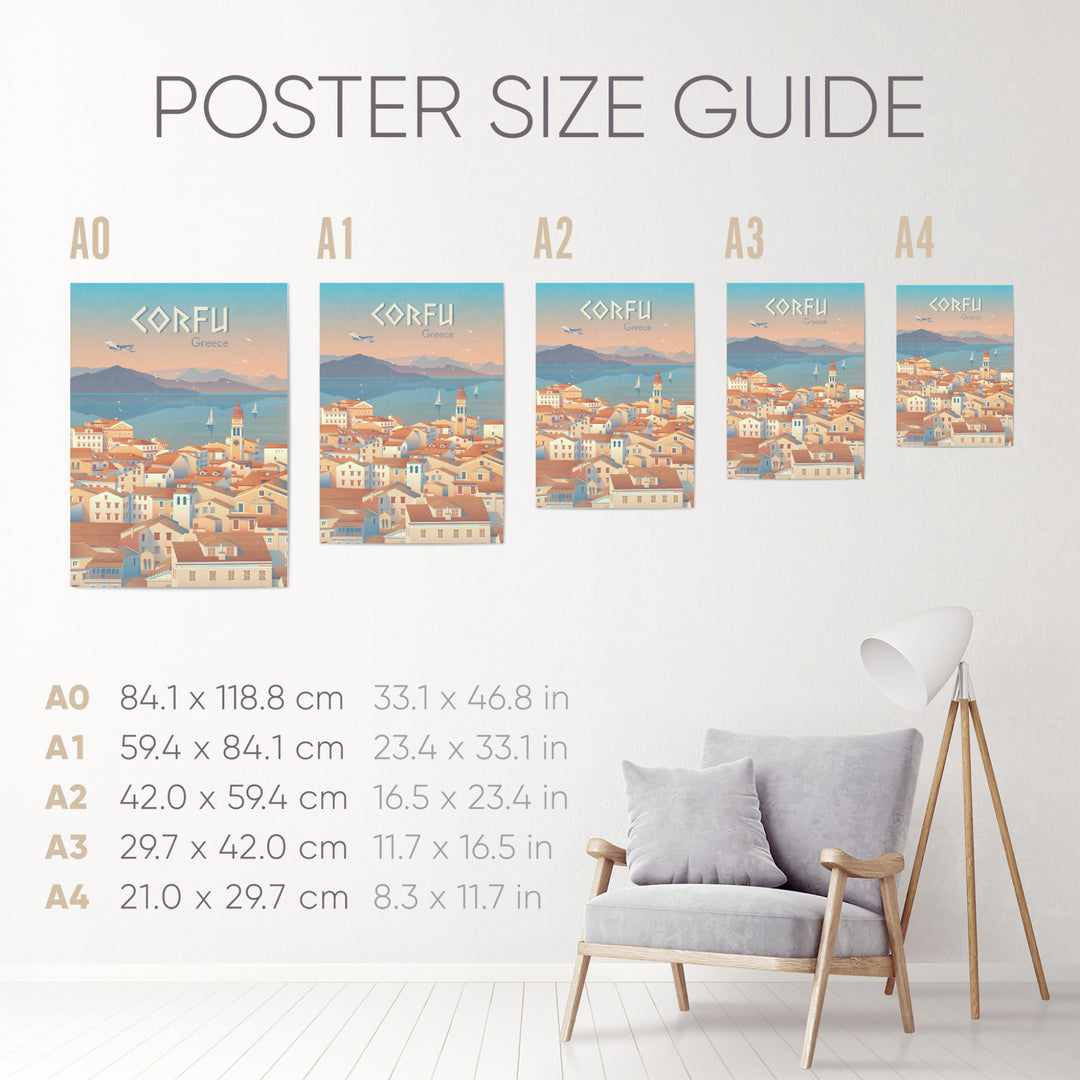Corfu Greece Travel Poster