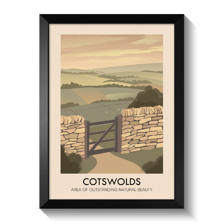 Cotswolds AONB Travel Poster
