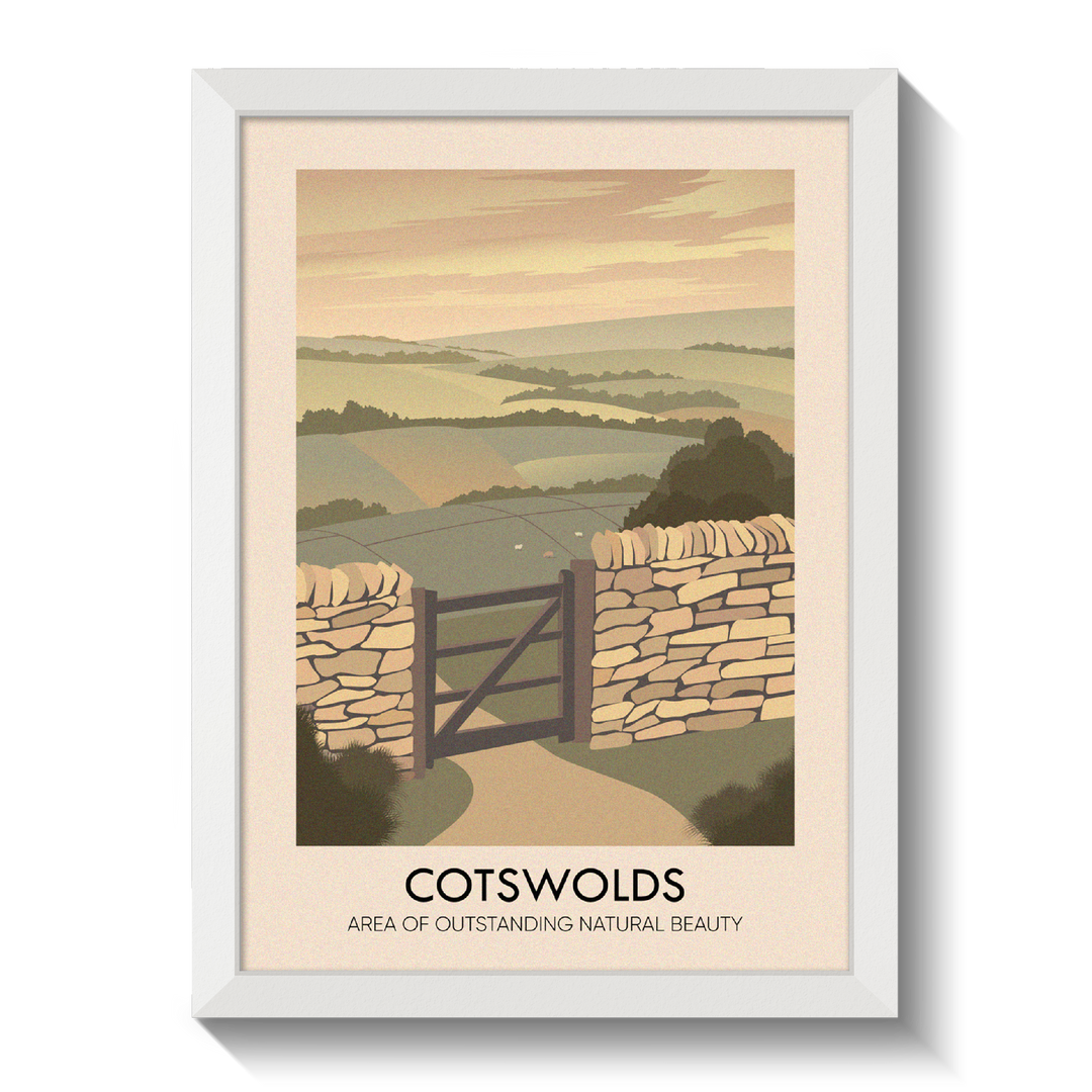 Cotswolds AONB Travel Poster