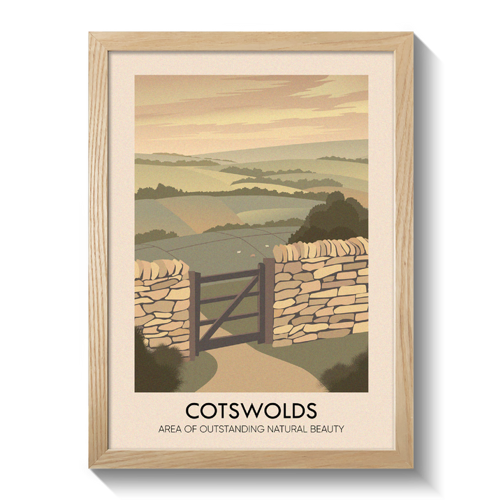 Cotswolds AONB Travel Poster