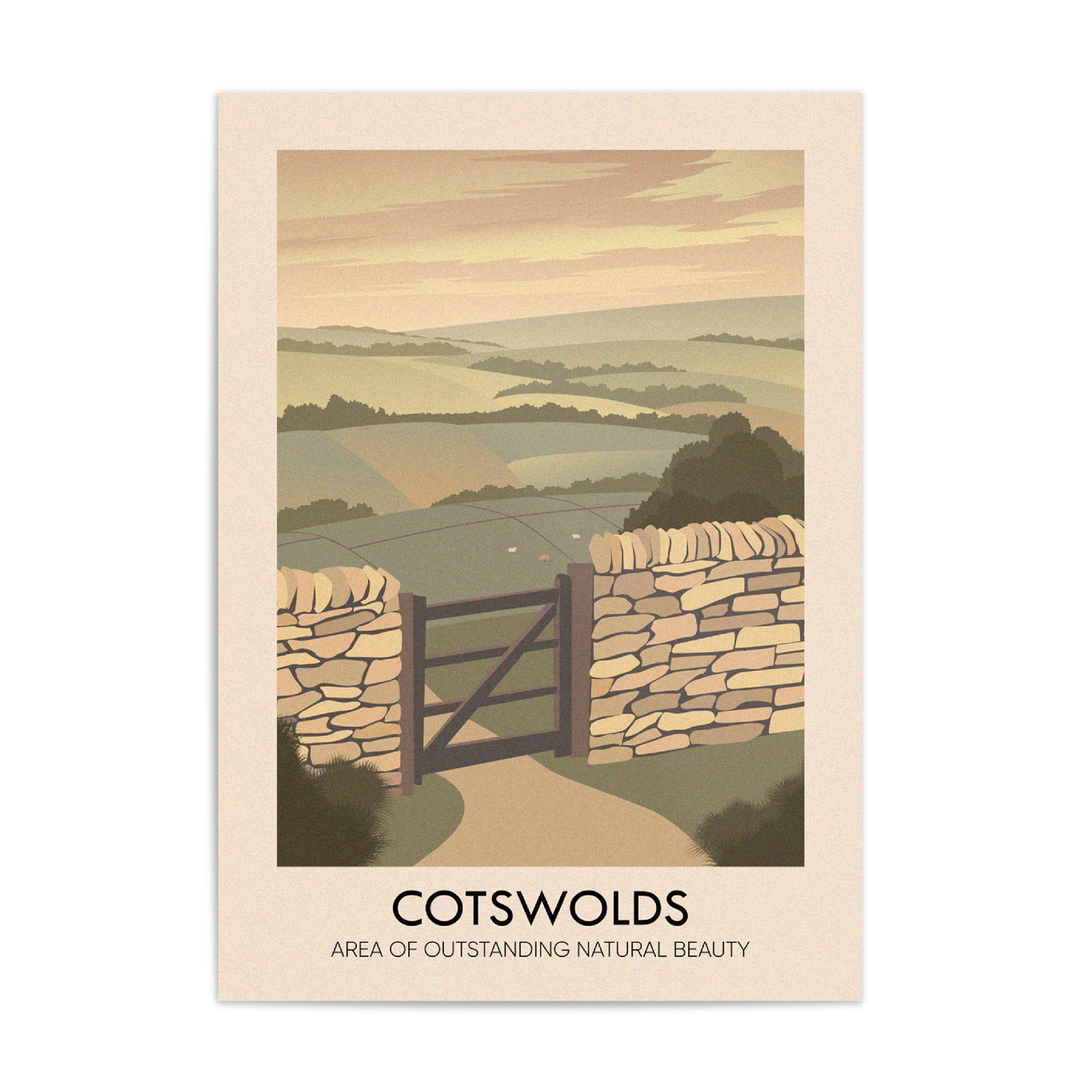 Cotswolds AONB Travel Poster