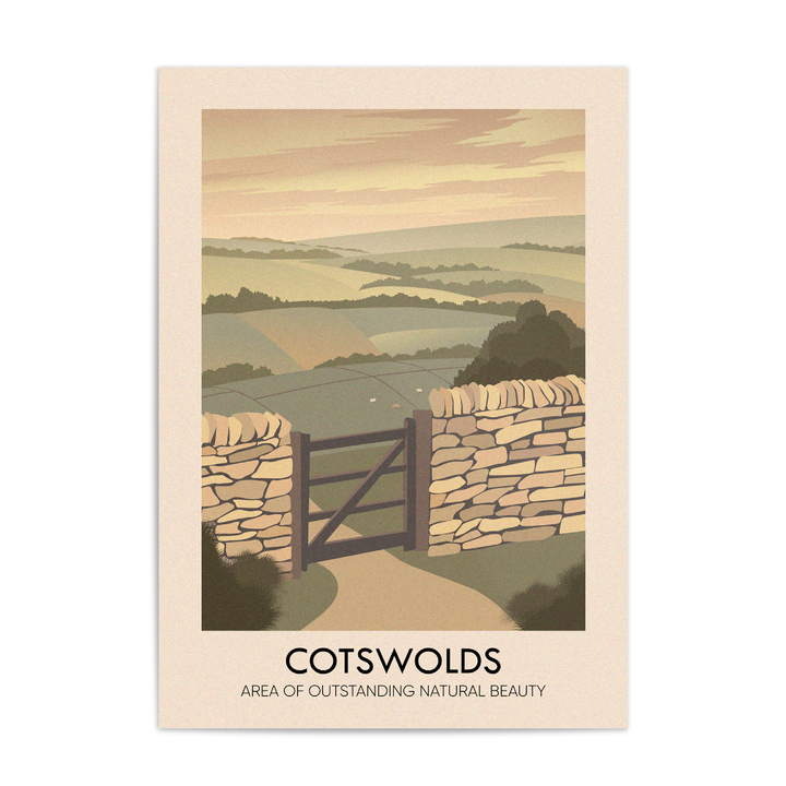 Cotswolds AONB Travel Poster