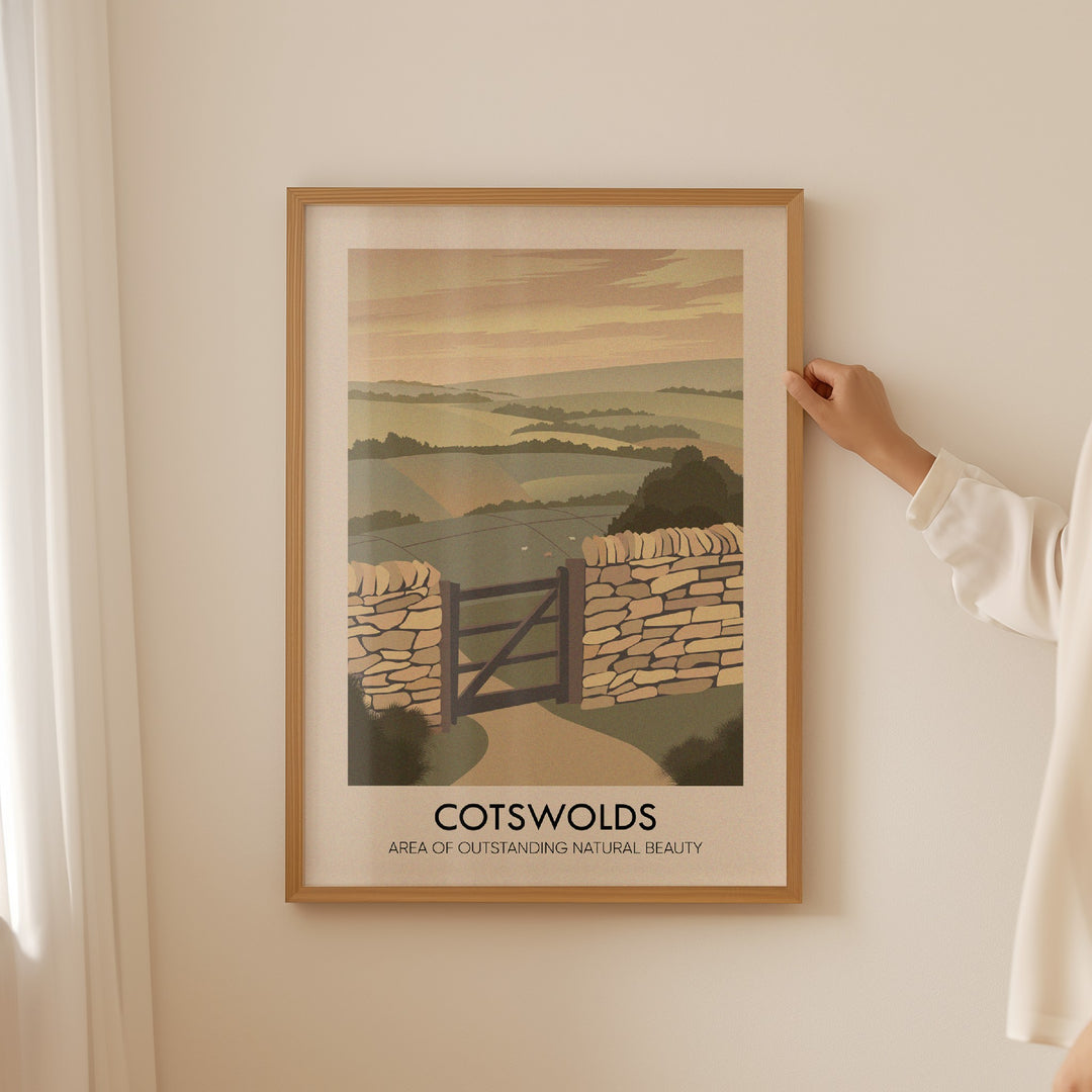 Cotswolds AONB Travel Poster
