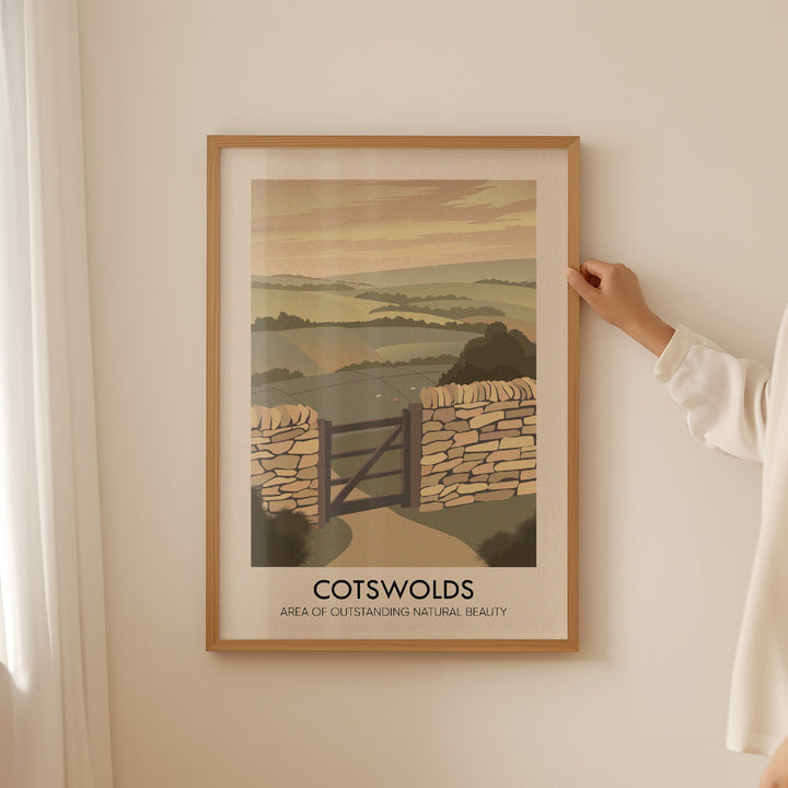 Cotswolds AONB Travel Poster