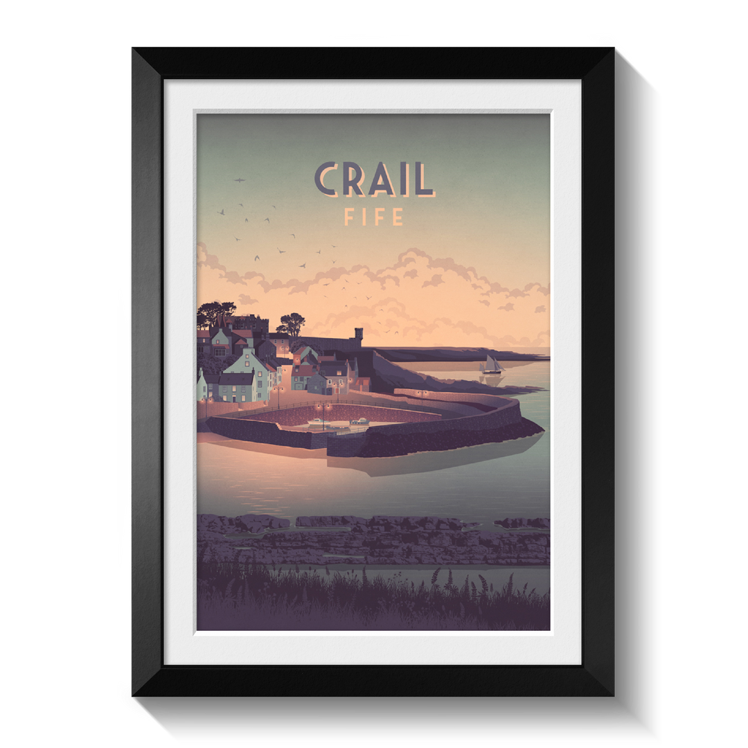 Crail Fife Scotland Seaside Travel Poster