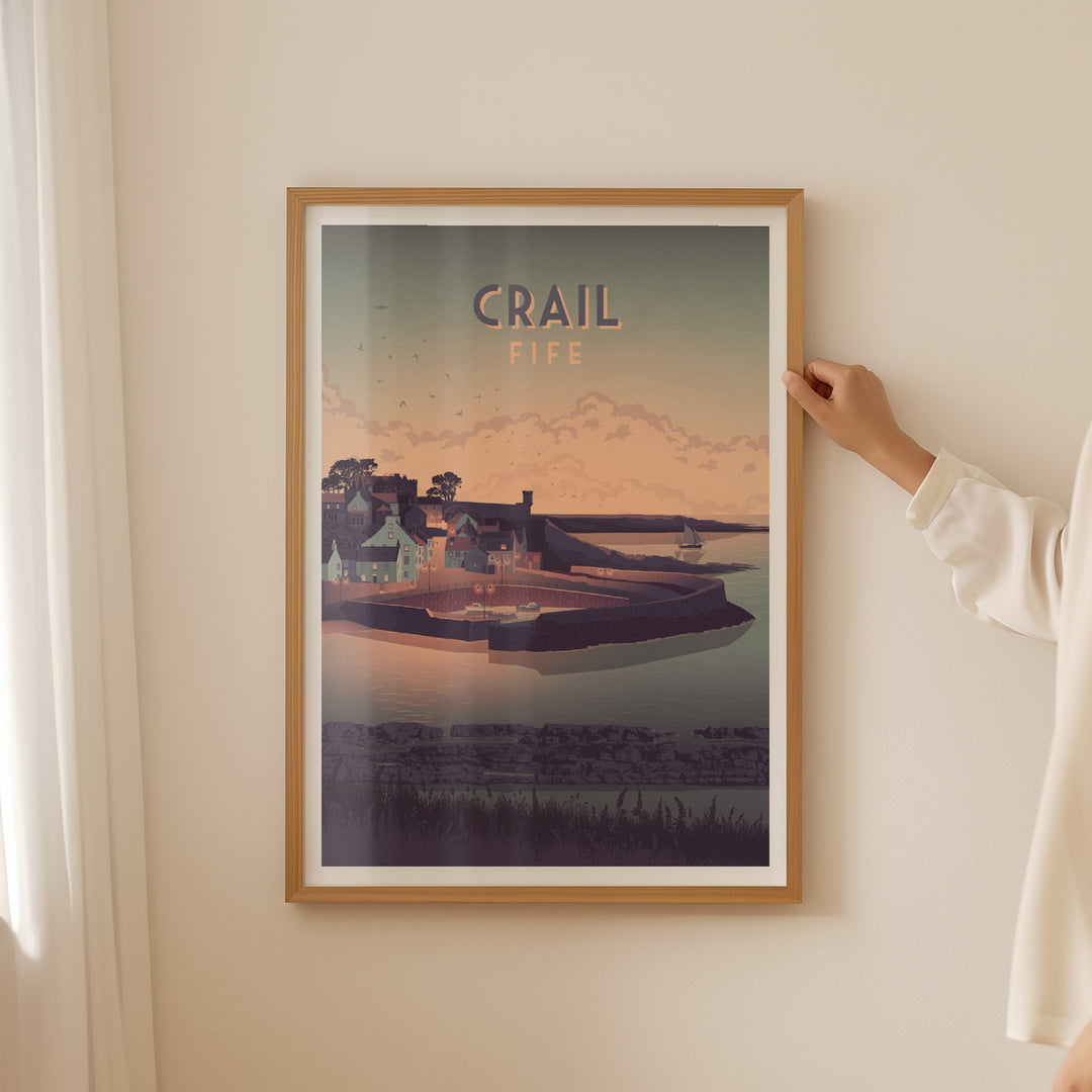 Crail Fife Scotland Seaside Travel Poster