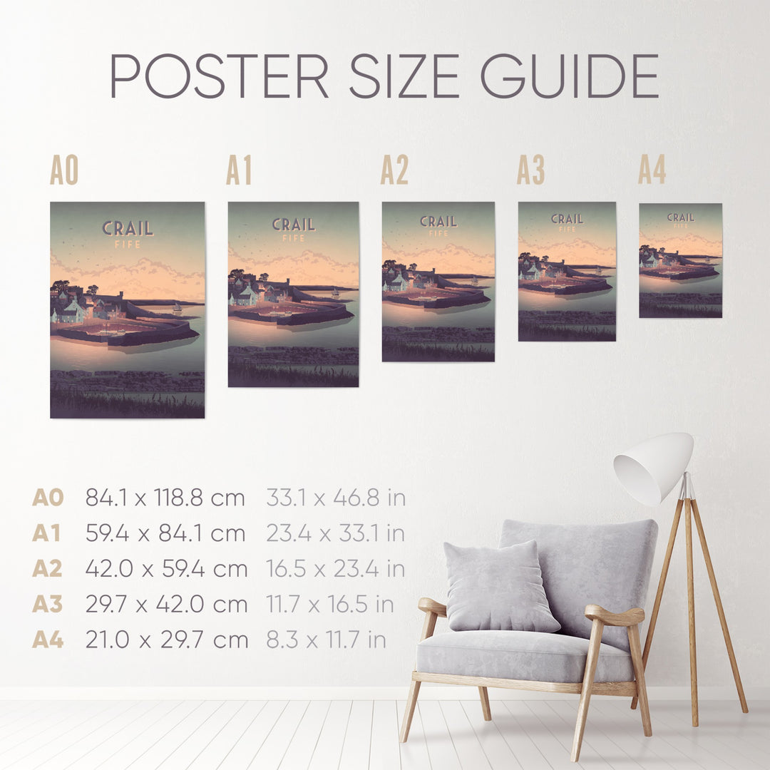 Crail Fife Scotland Seaside Travel Poster