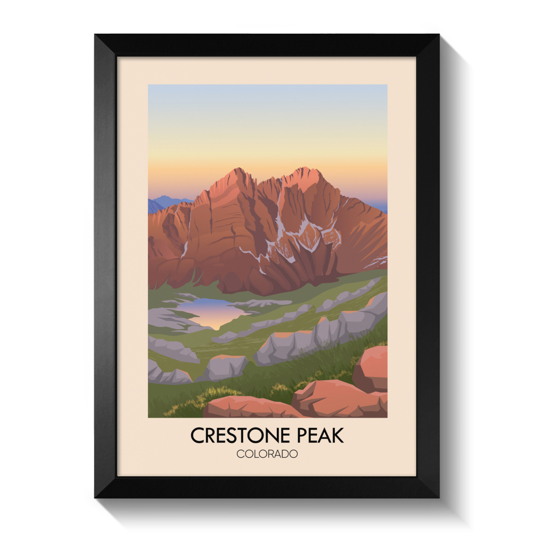 Crestone Peak Colorado USA Travel Poster