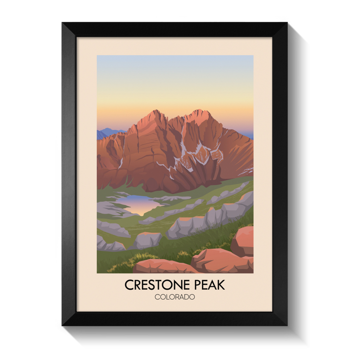 Crestone Peak Colorado USA Travel Poster