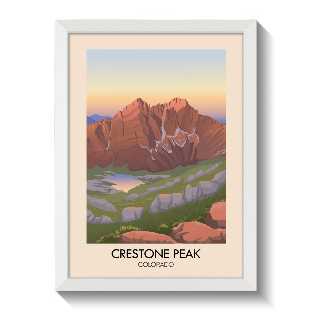 Crestone Peak Colorado USA Travel Poster