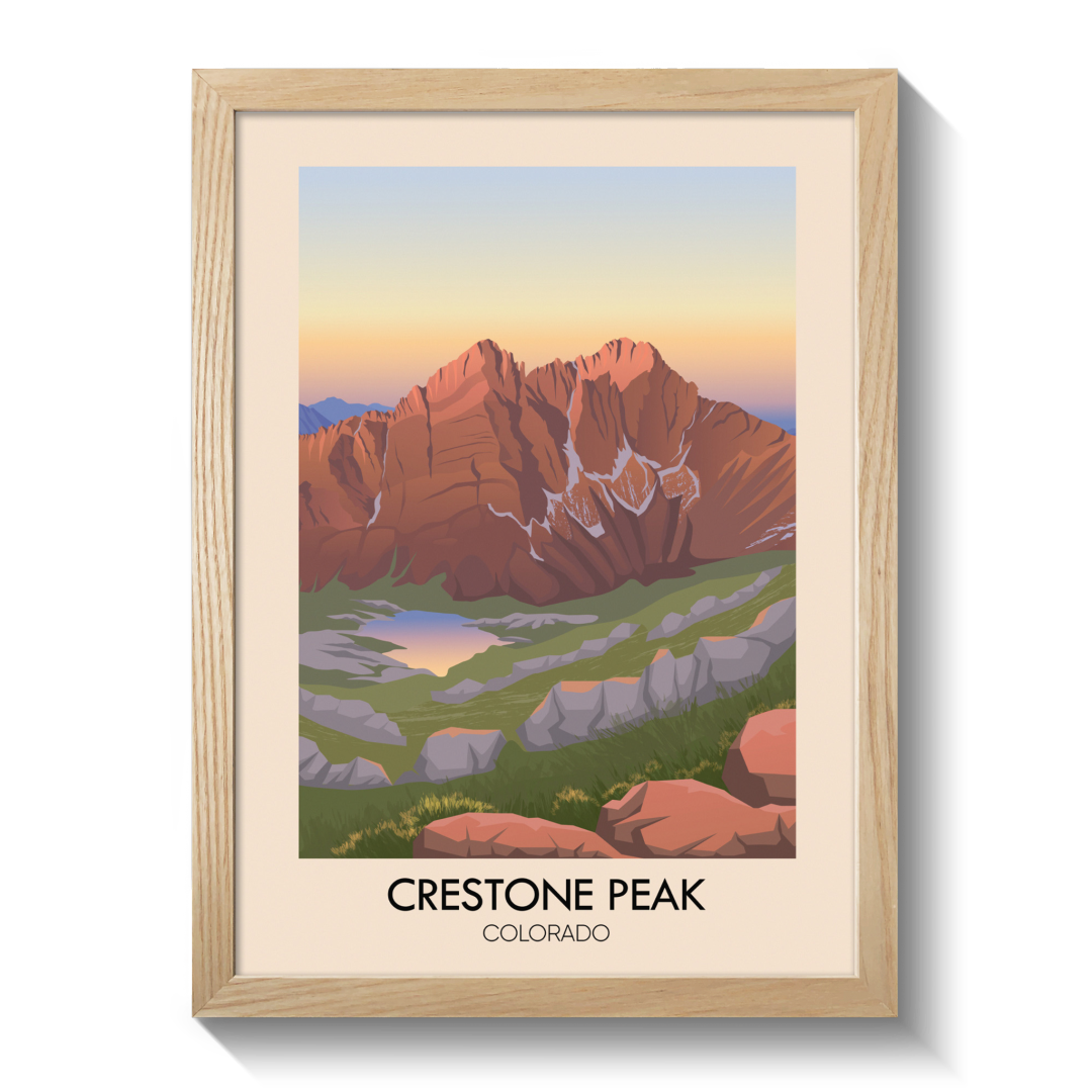 Crestone Peak Colorado USA Travel Poster