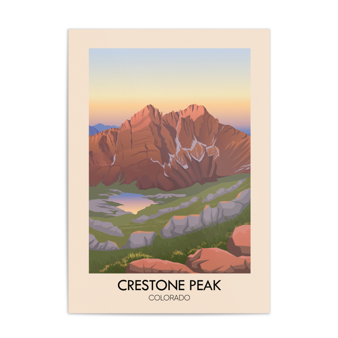 Crestone Peak Colorado USA Travel Poster