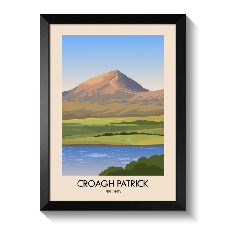 Croagh Patrick Ireland Travel Poster