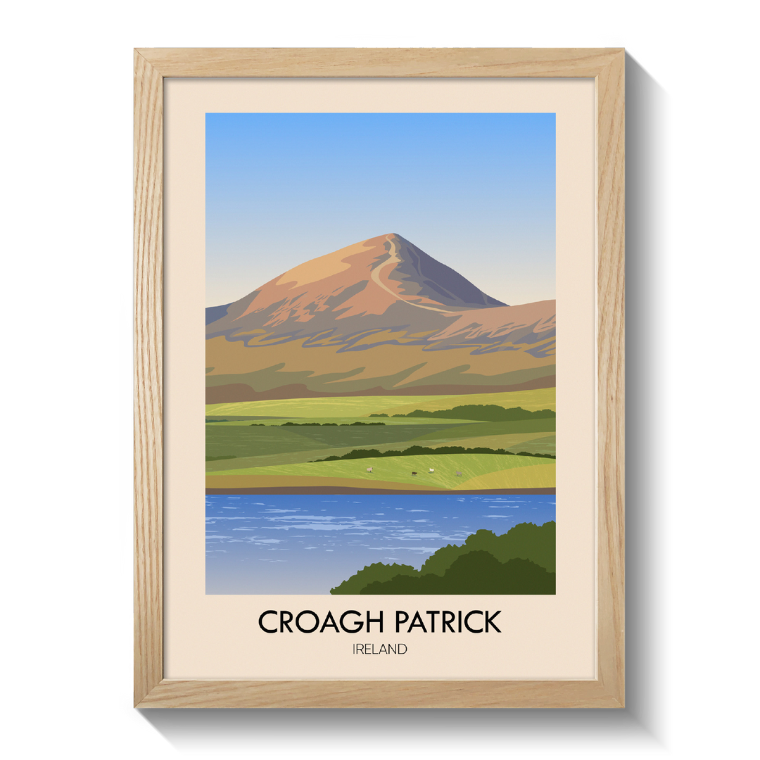 Croagh Patrick Ireland Travel Poster