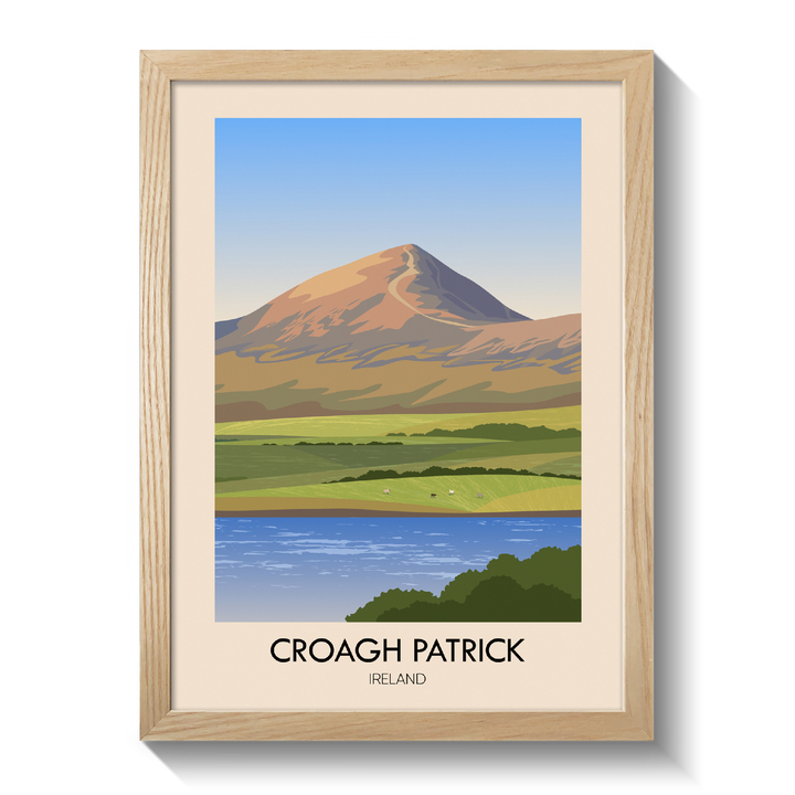 Croagh Patrick Ireland Travel Poster