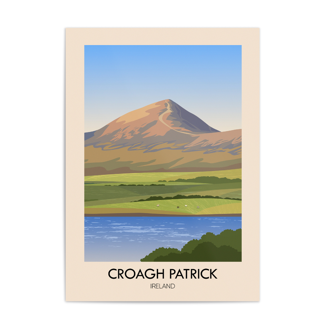 Croagh Patrick Ireland Travel Poster