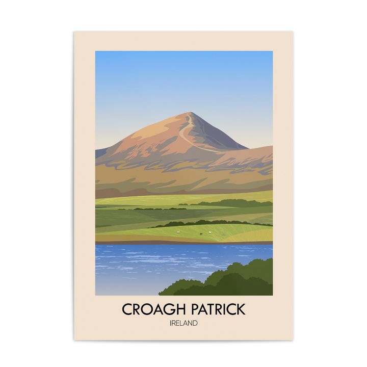 Croagh Patrick Ireland Travel Poster