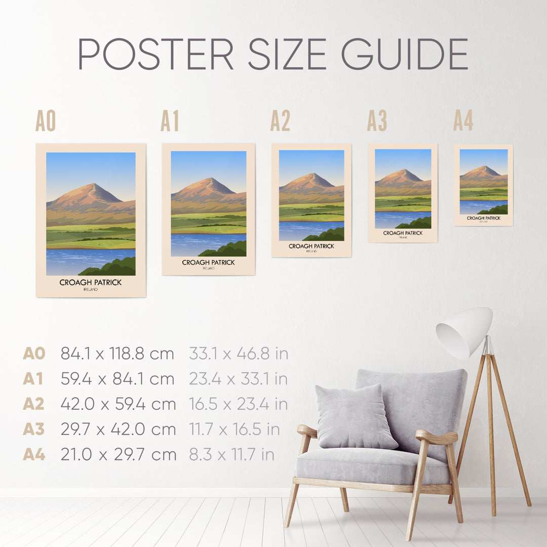 Croagh Patrick Ireland Travel Poster