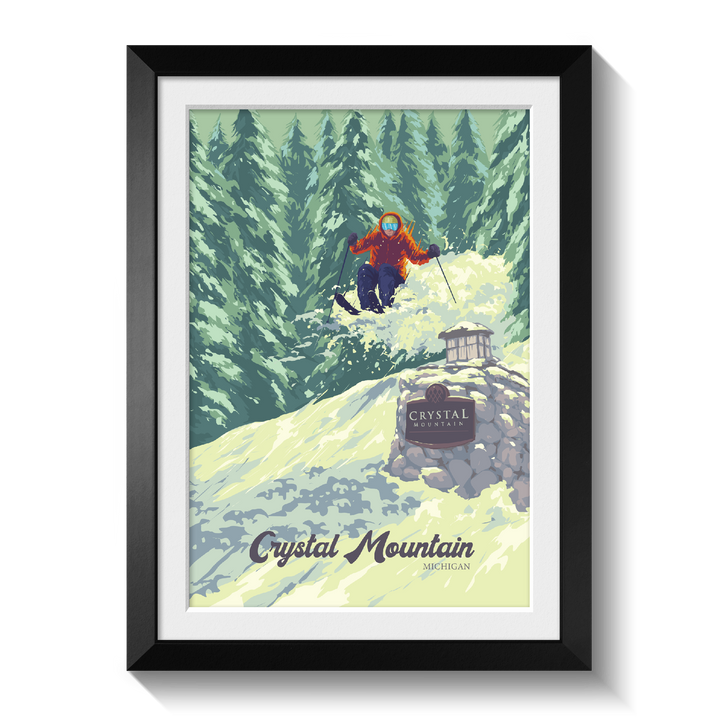 Crystal Mountain Michigan USA Ski Resort Travel Poster