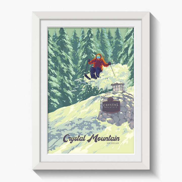Crystal Mountain Michigan USA Ski Resort Travel Poster
