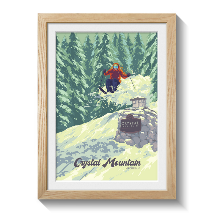 Crystal Mountain Michigan USA Ski Resort Travel Poster