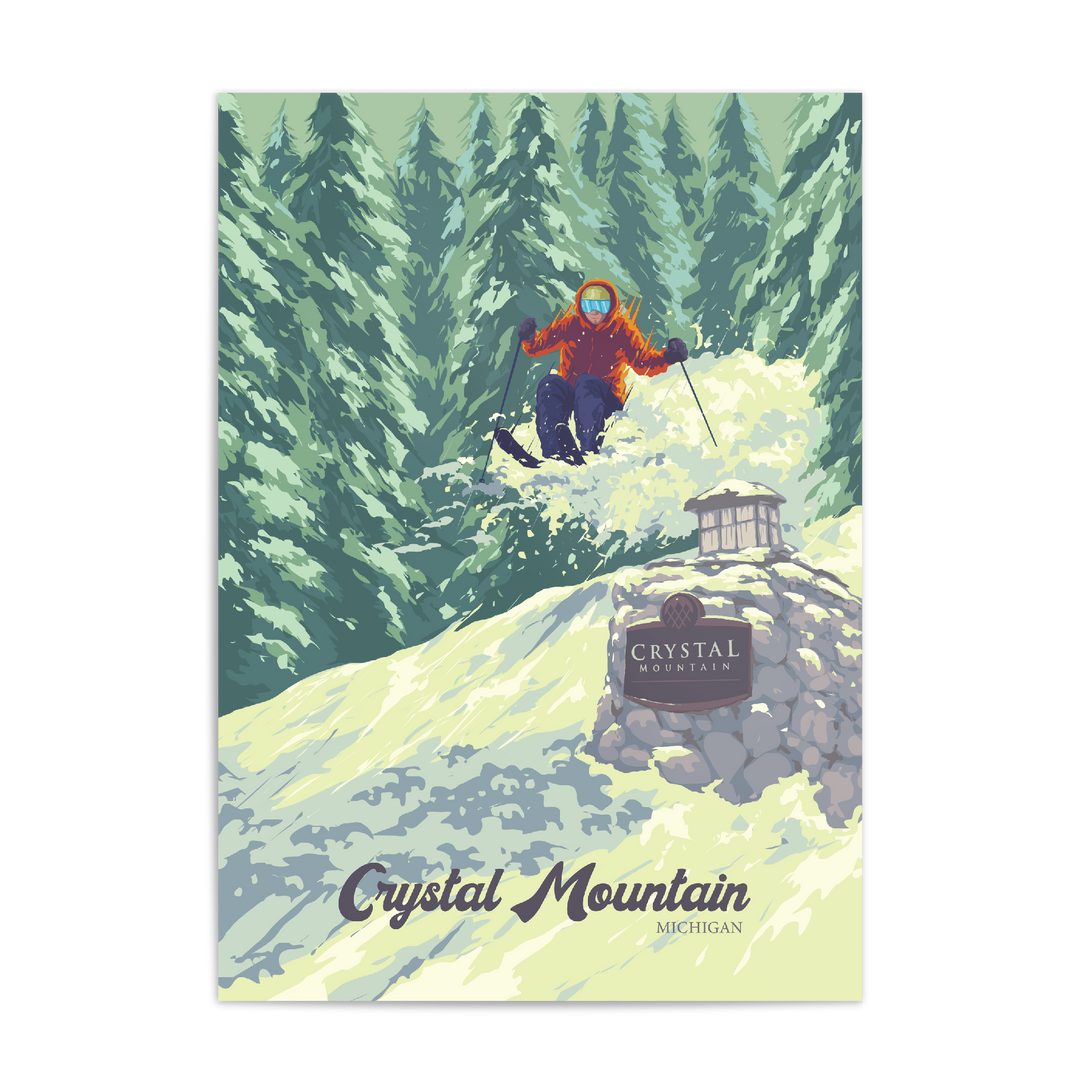 Crystal Mountain Michigan USA Ski Resort Travel Poster