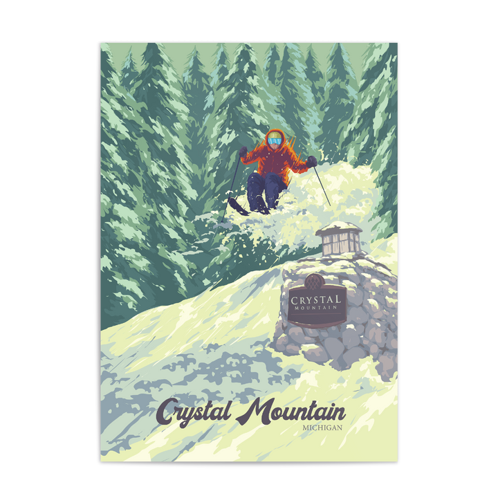 Crystal Mountain Michigan USA Ski Resort Travel Poster