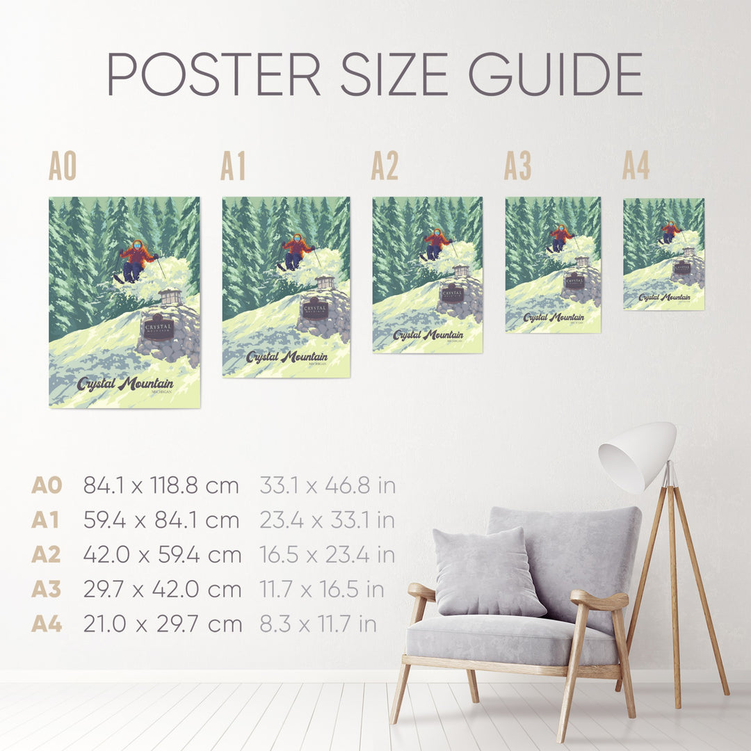 Crystal Mountain Michigan USA Ski Resort Travel Poster