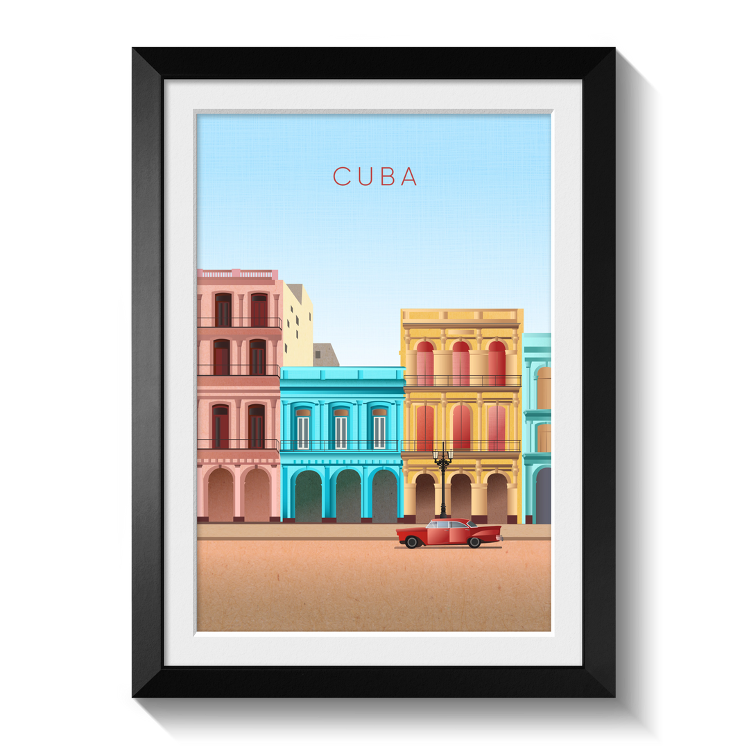 Cuba Minimal Travel Poster