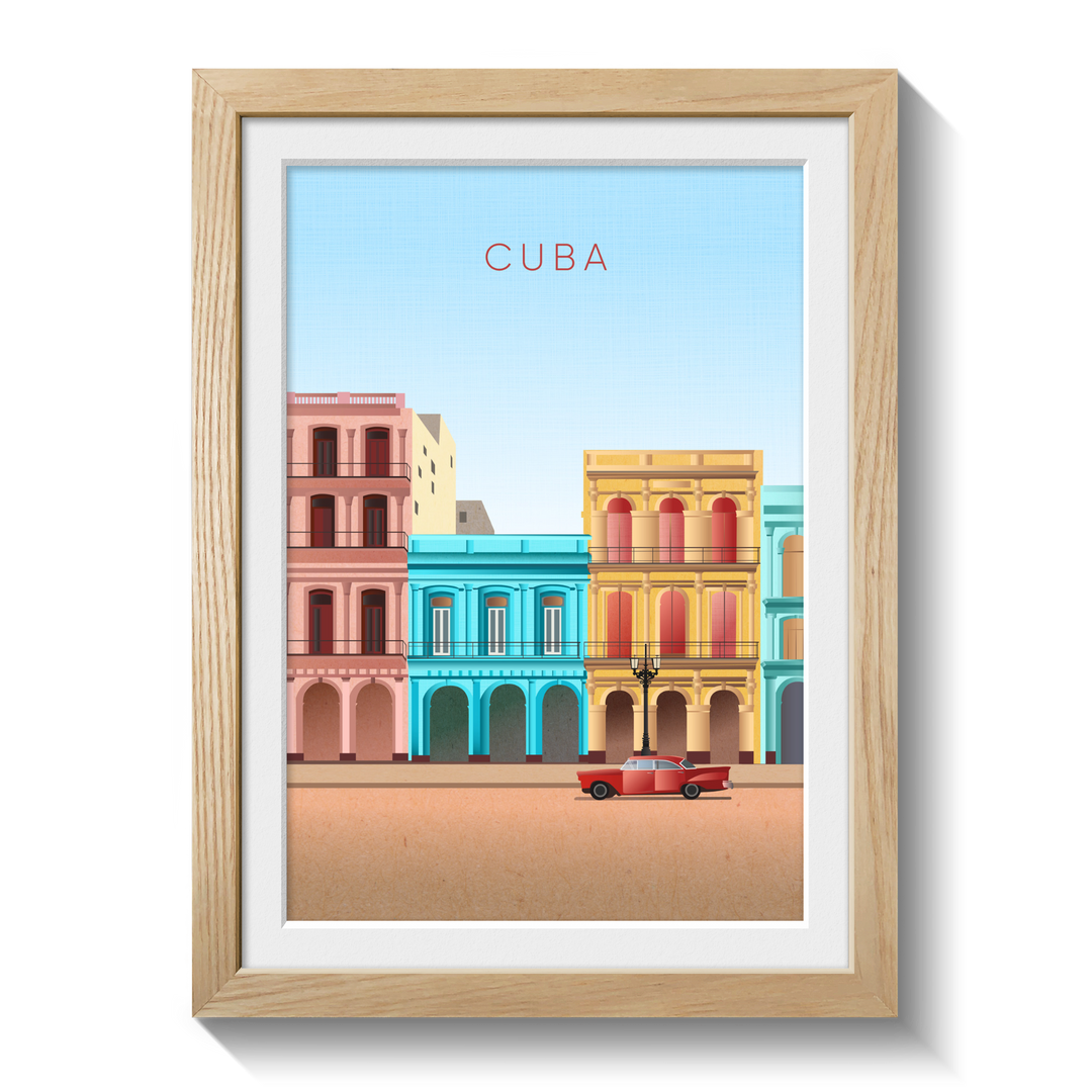 Cuba Minimal Travel Poster