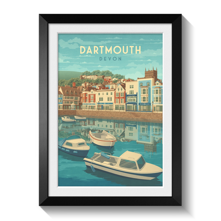 Dartmouth Devon Seaside Travel Poster