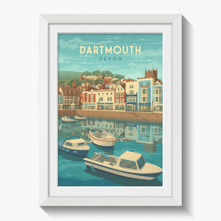 Dartmouth Devon Seaside Travel Poster